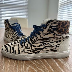 Saint Laurent Zebra Animal Print Sneakers